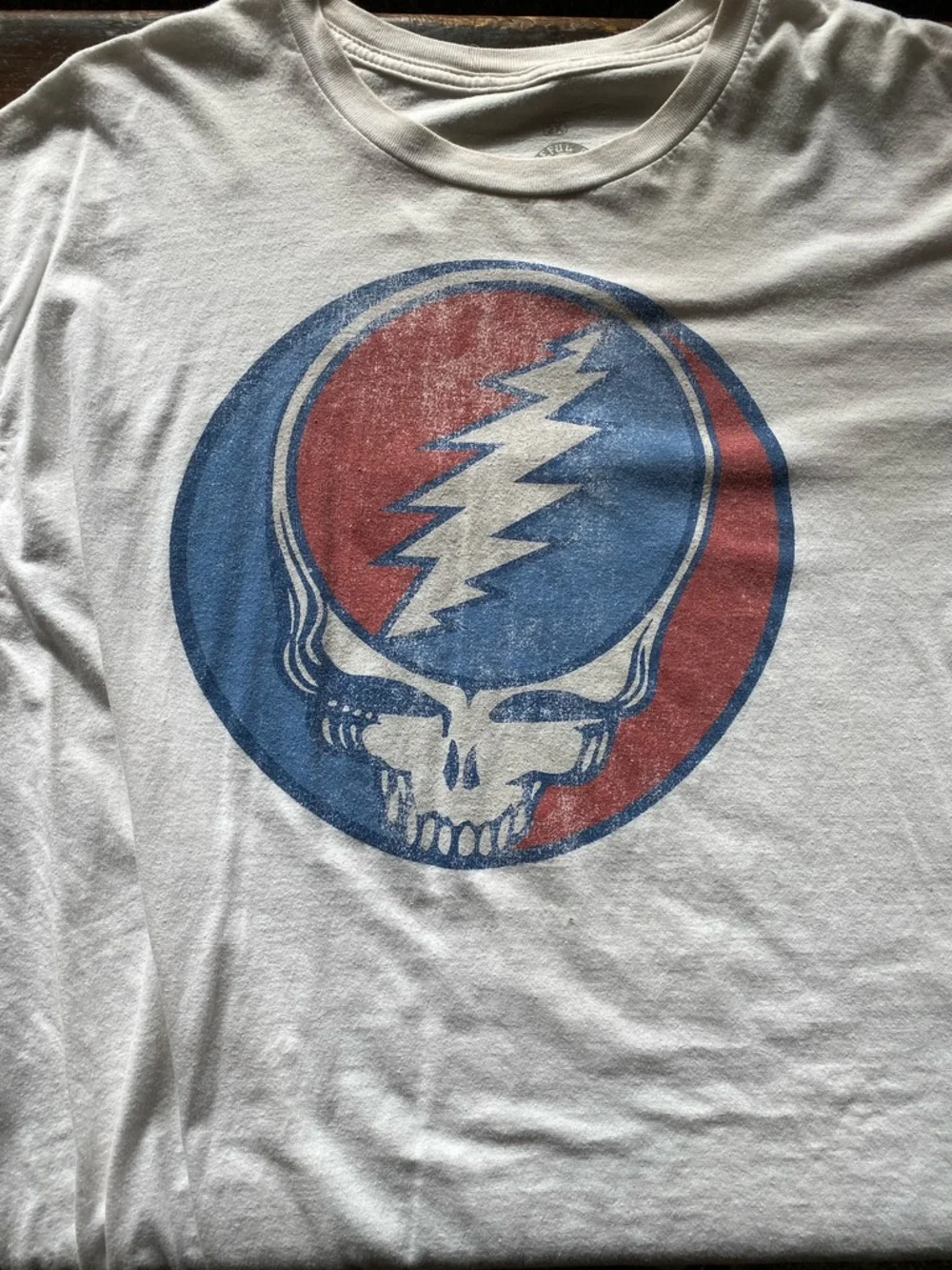 Steal Your Face logo Grateful Dead White Crewneck Tee